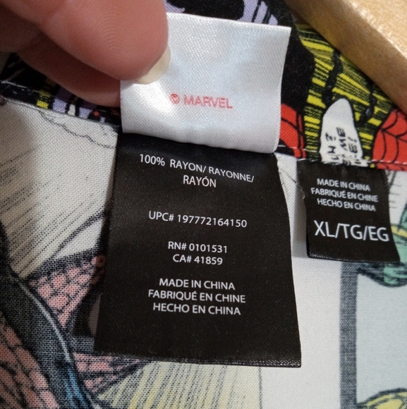 Marvel Spiderman Comic Strip short sleeve button down shirt Men's size XL - Picture 8 of 13